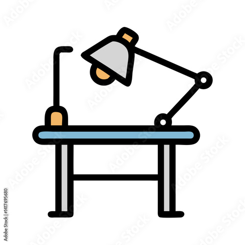 Drafting Table with Adjustable Lamp Icon Design