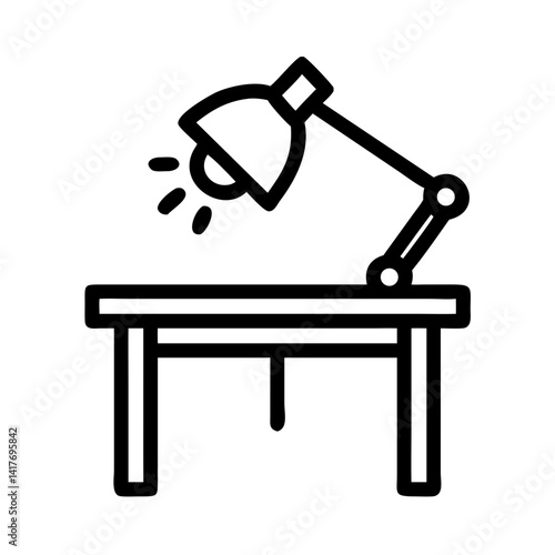 Drafting Table with Adjustable Lamp Icon Design