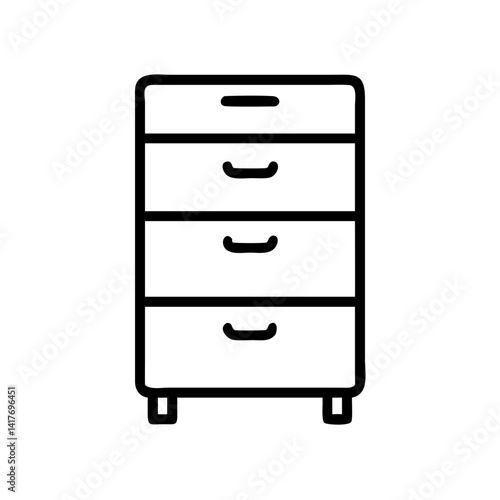 Drawer Cabinet with Raised Base Icon Design