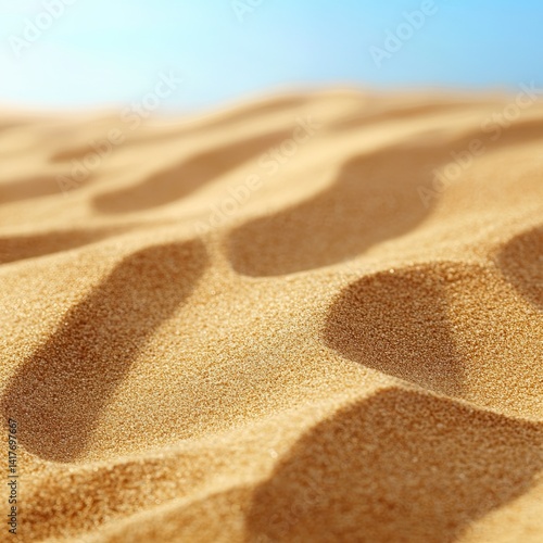 Sand on the beach. Seascape of beautiful tropical beach with calm sky. sea view and sand beach, summer background.