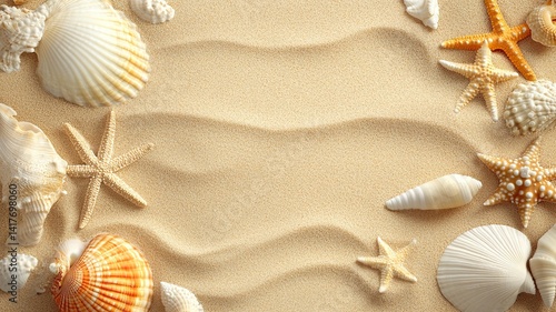 Sand on the beach. Seascape of beautiful tropical beach with calm sky. sea view and sand beach, summer background.