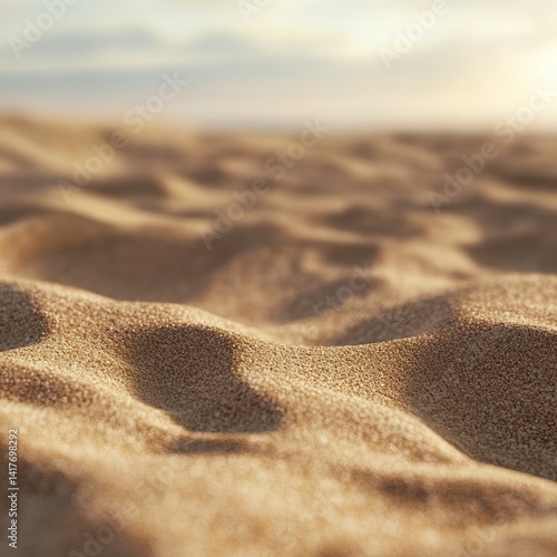 Sand on the beach. Seascape of beautiful tropical beach with calm sky. sea view and sand beach, summer background.