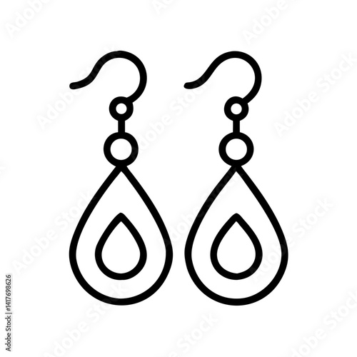 Drop Earrings with Hook Tops Icon Design