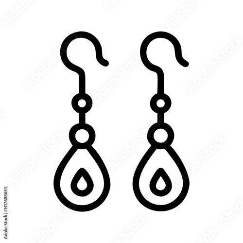 Drop Earrings with Hook Tops Icon Design