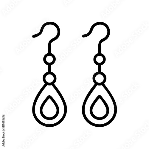 Drop Earrings with Hook Tops Icon Design