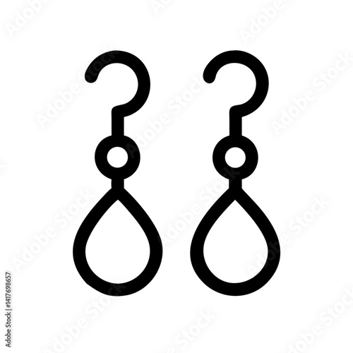 Drop Earrings with Hook Tops Icon Design