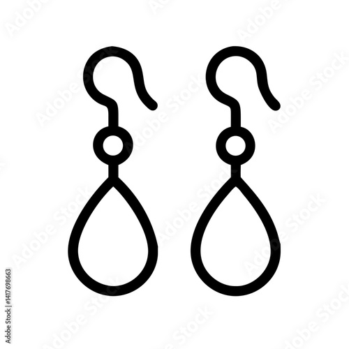 Drop Earrings with Hook Tops Icon Design