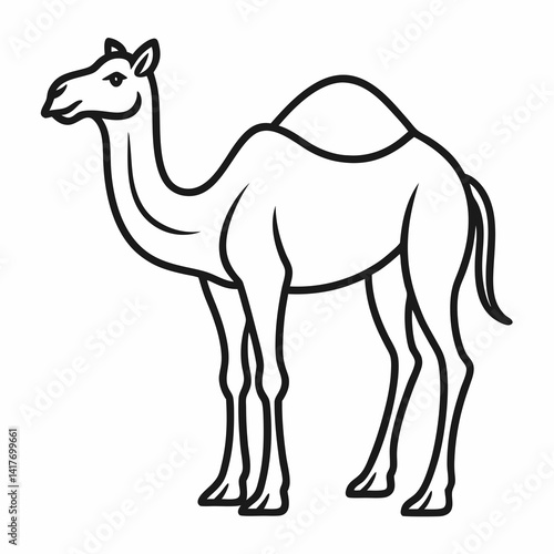 Simple a Camel line art vector white background (1)