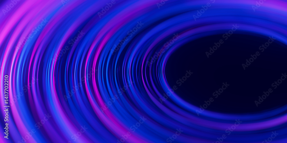 Closeup of circular data light speed flow. Abstract round digital data stream of quantum computing. Cyberspace of qubit trail waves with DOF. Modern tech information transmission. Closeup of circular data light speed flow. Abstract round digital data stream of quantum computing. Cyberspace of qubit trail waves with DOF. Modern tech information transmission.
