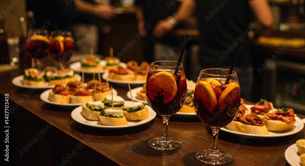 Naklejka premium Sangria and Tapas Illustration