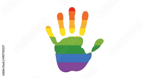 Colorful Handprint Symbolizing Diversity and Inclusion  
