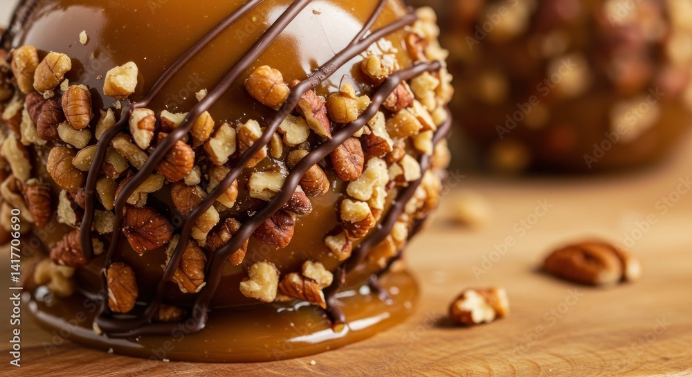 Caramel Apples with Pecans - Photo Caramel Apples with Pecans - Photo