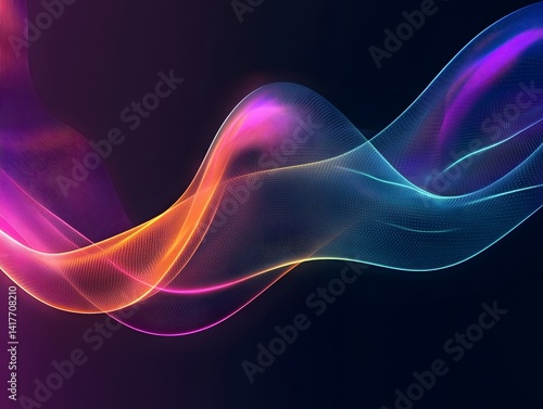 Vibrant, flowing abstract design with luminous colors.