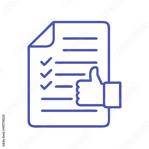 Feedback Form with Thumbs Up Symbol Icon Design