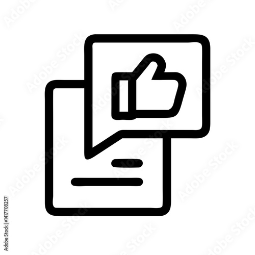 Feedback Form with Thumbs Up Symbol Icon Design