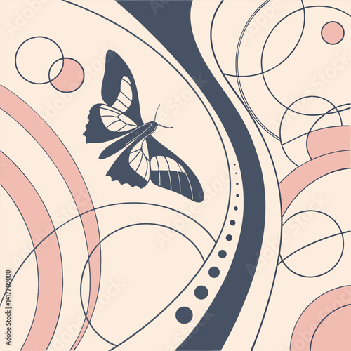 floral background with butterflies