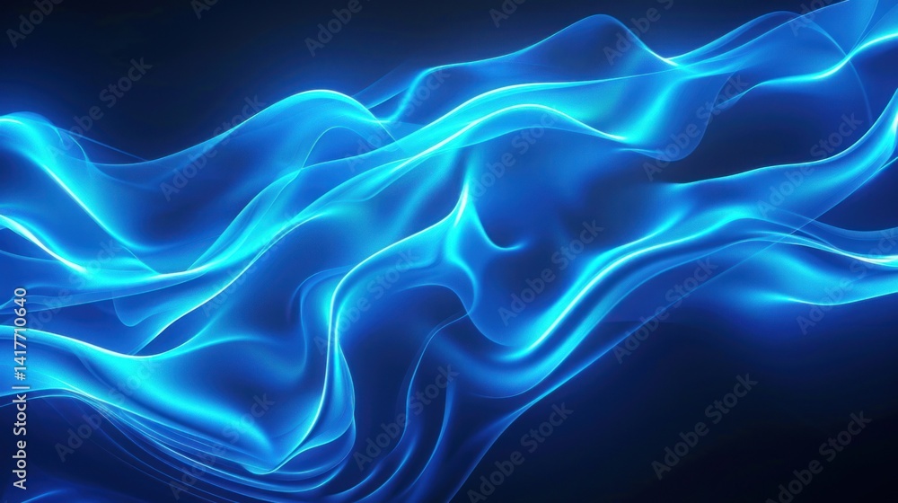 Neon Wave:Electric blue wave pattern, neon light trails, abstract background, smooth curves Neon Wave:Electric blue wave pattern, neon light trails, abstract background, smooth curves