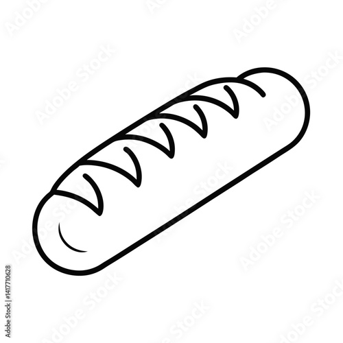 baguette outline icon on white background