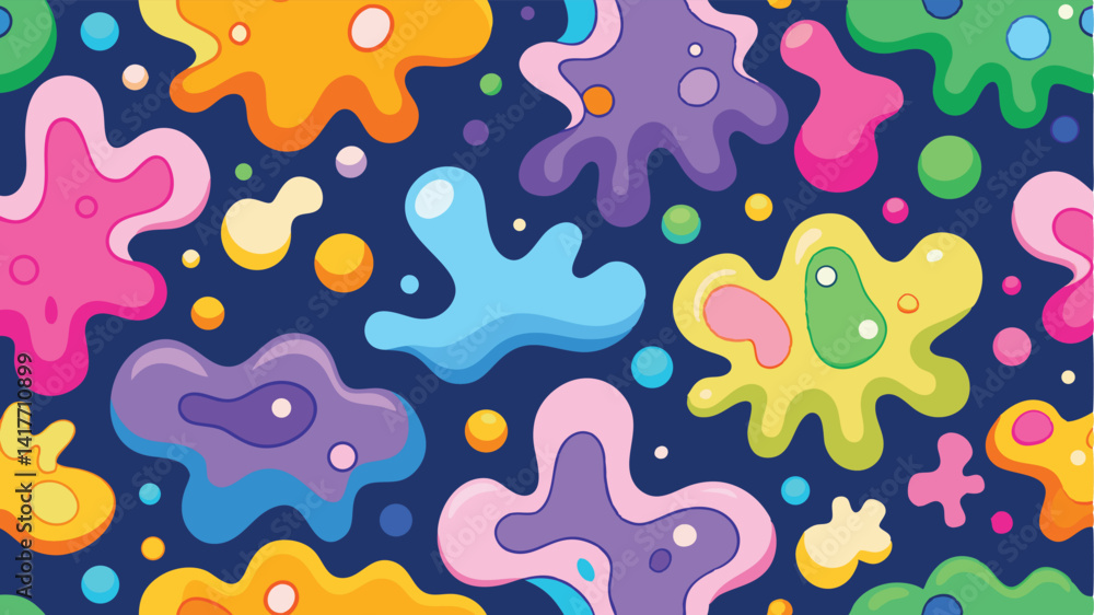 Cartoon kid seamless pattern with multicolor cloud Cartoon kid seamless pattern with multicolor cloud