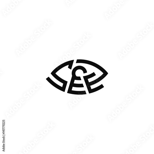 See eye letters typography logo.