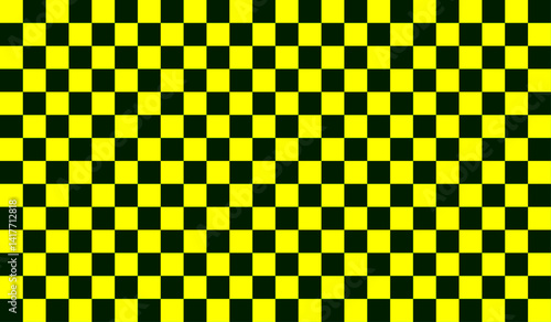 Abstract chessboard background. Art geometric texture. Chessboard backdrop. Square wallpaper. Yellow chessboard. Symbol of transportation. Vector.