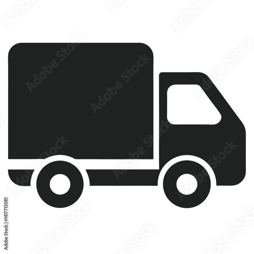 courier truck silhouette icon on white background