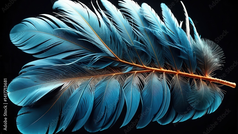 Vibrant Blue Feather Close-up