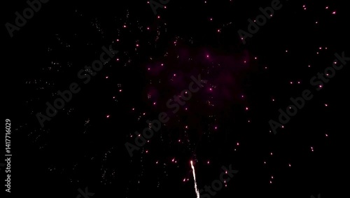 fireworks in the sky, black, night, stars, light