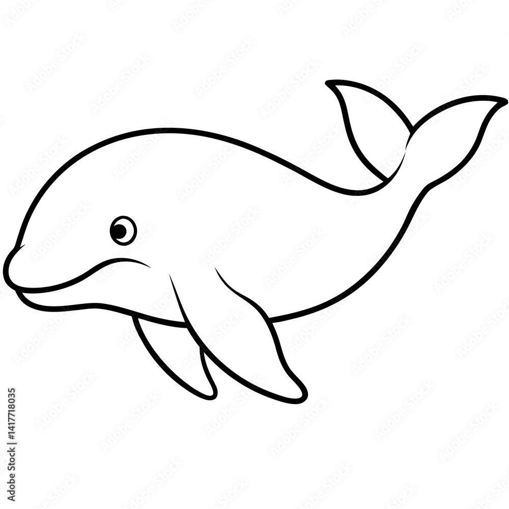 Minimalist Beluga Whale Line Art Vector Minimalist Beluga Whale Line Art Vector