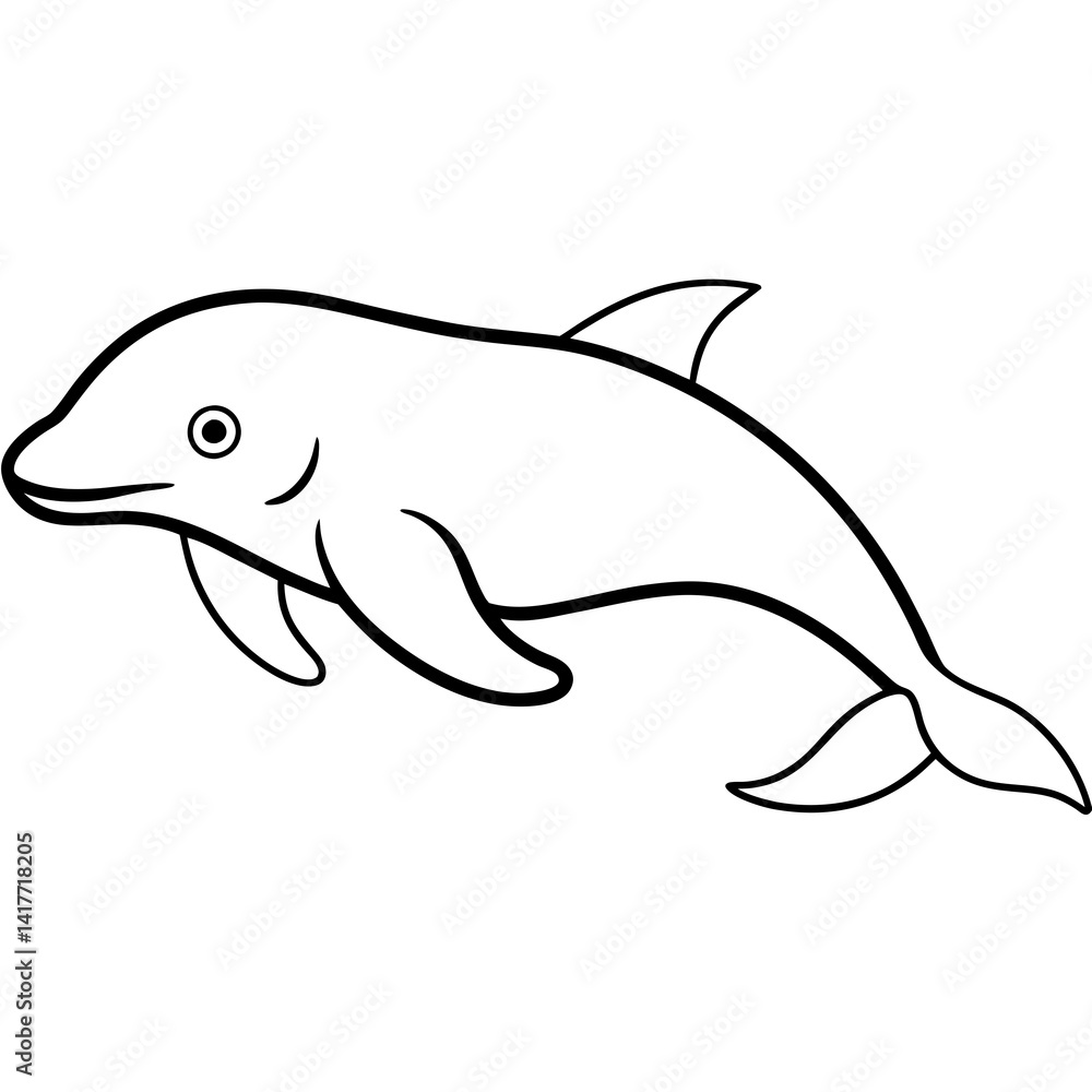 Minimalist Beluga Whale Line Art Vector Minimalist Beluga Whale Line Art Vector