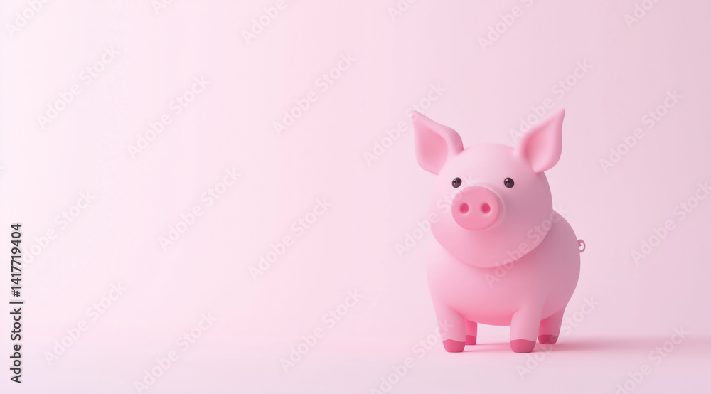 3D rendering of a cute pink pig isolated on a pastel background, with a simple design, resembling a cute toy in a minimalistic style 3D rendering of a cute pink pig isolated on a pastel background, with a simple design, resembling a cute toy in a minimalistic style