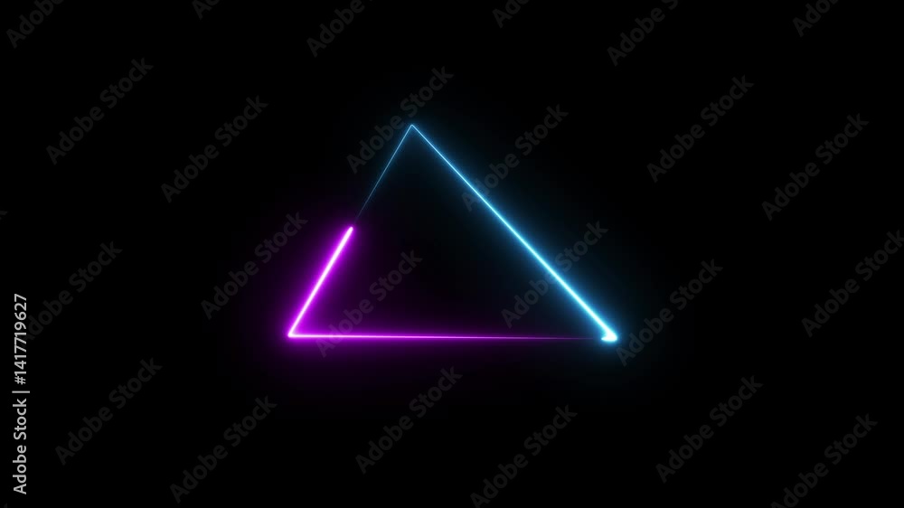 Abstract Neon triangle concept. Glowing neon triangle loop background. Abstract Neon triangle concept. Glowing neon triangle loop background.