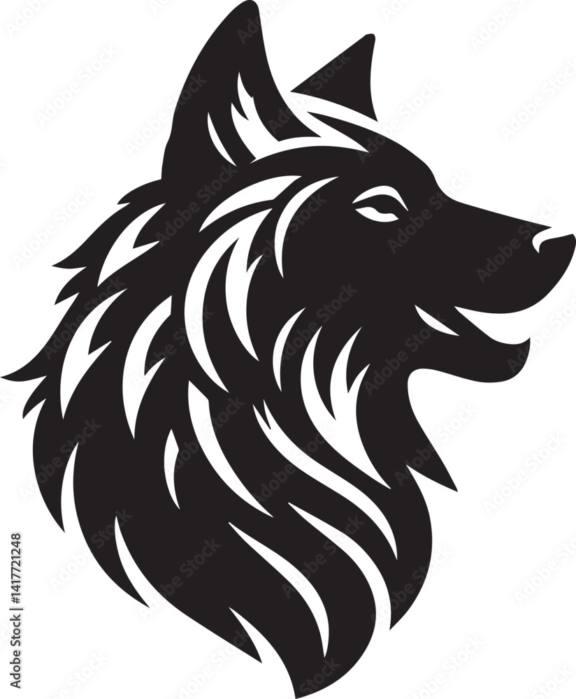 Obraz premium Wolf silhouette isolated