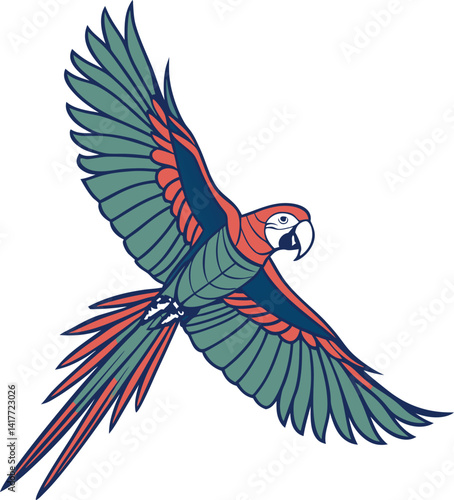 vector illustration of a macaw