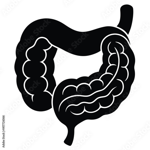 inner part of human body silhouette design on white background 