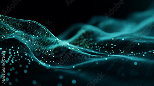 abstract blue wave background with blue glowing neon moving high speed wave lines and bokeh lights. 