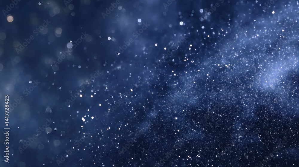 Fototapeta premium Abstract dark blue background with glittering particles