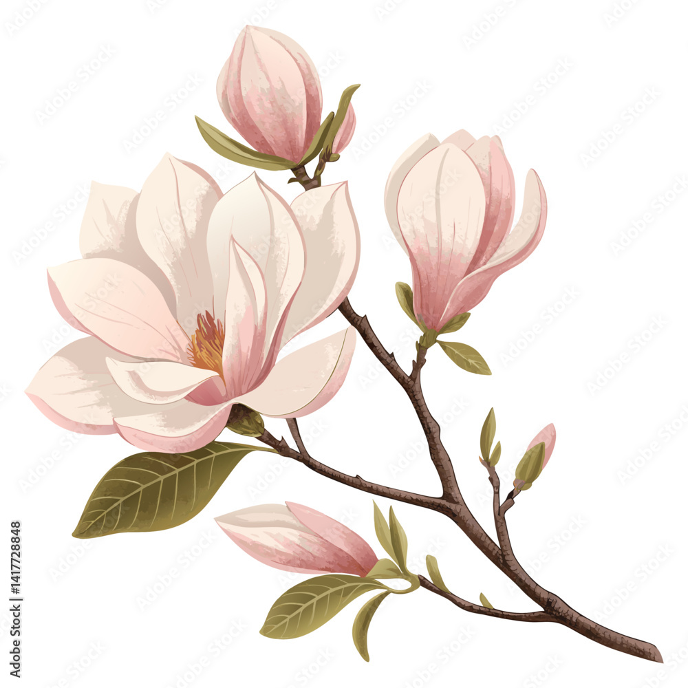 Obraz premium pink cherry blossom vector