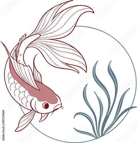 vector illustration of a cartoon fish