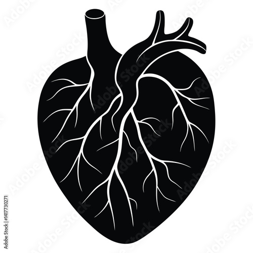 inner part of human body silhouette design on white background 