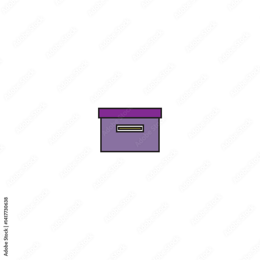 purple cardboard box. icon. vector illustration purple cardboard box. icon. vector illustration