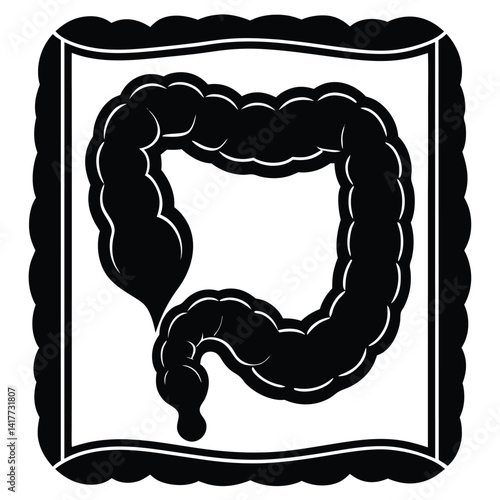 inner part of human body silhouette design on white background 