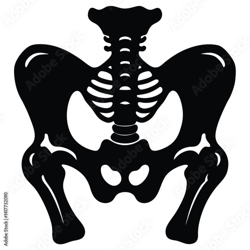 inner part of human body silhouette design on white background 