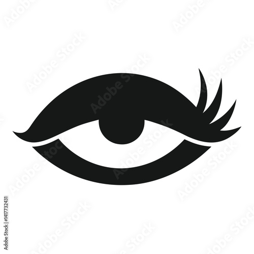 closed eye silhouette symbol vector isolated