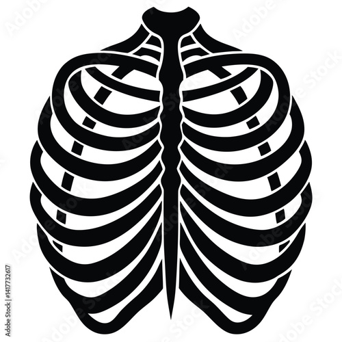 inner part of human body silhouette design on white background 