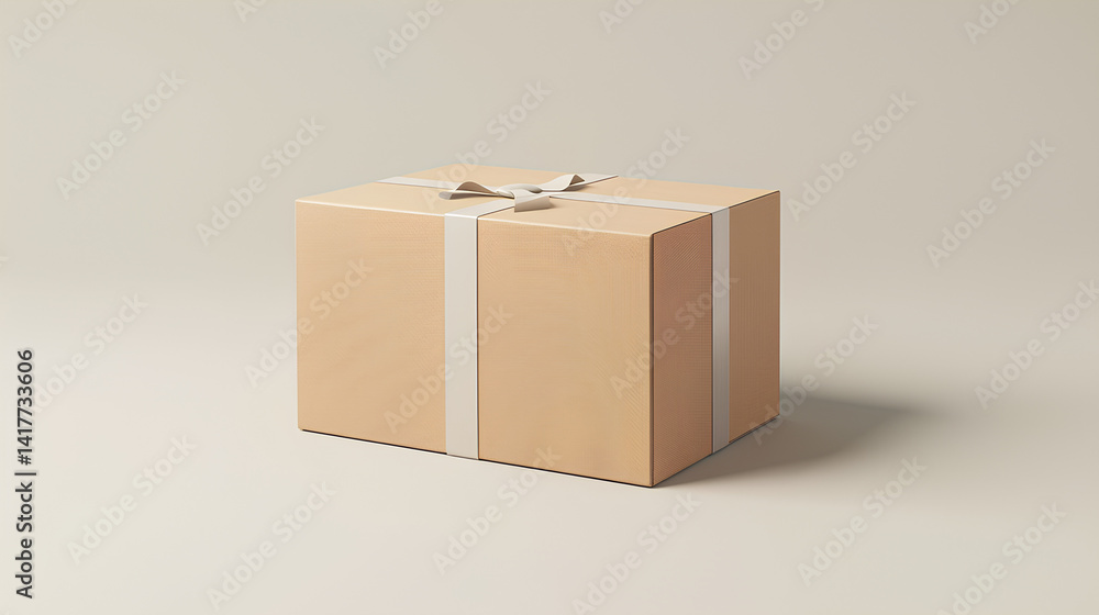 Obraz premium Gift box with simple background, 3d rendering