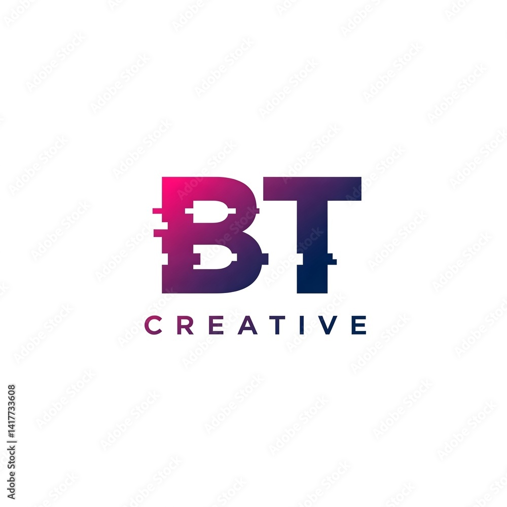 Digital Glitch BT Letter Logo | Modern Creative Branding Design | Technology Business Identity Digital Glitch BT Letter Logo | Modern Creative Branding Design | Technology Business Identity