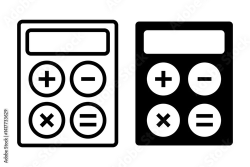 Vector illustration of Calculator icon set isolated on transparent background