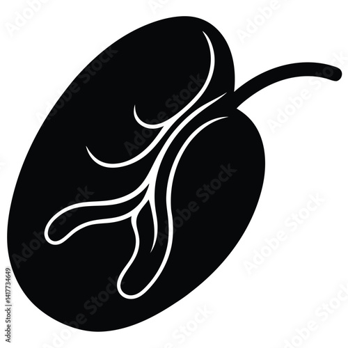 inner part of human body silhouette design on white background 