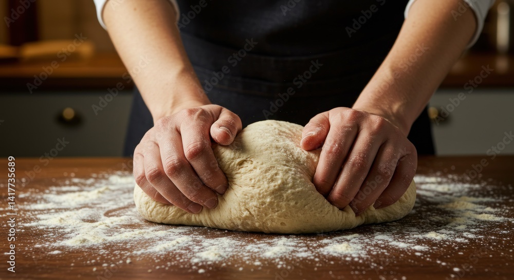 Hands Kneading Dough Illustration Hands Kneading Dough Illustration